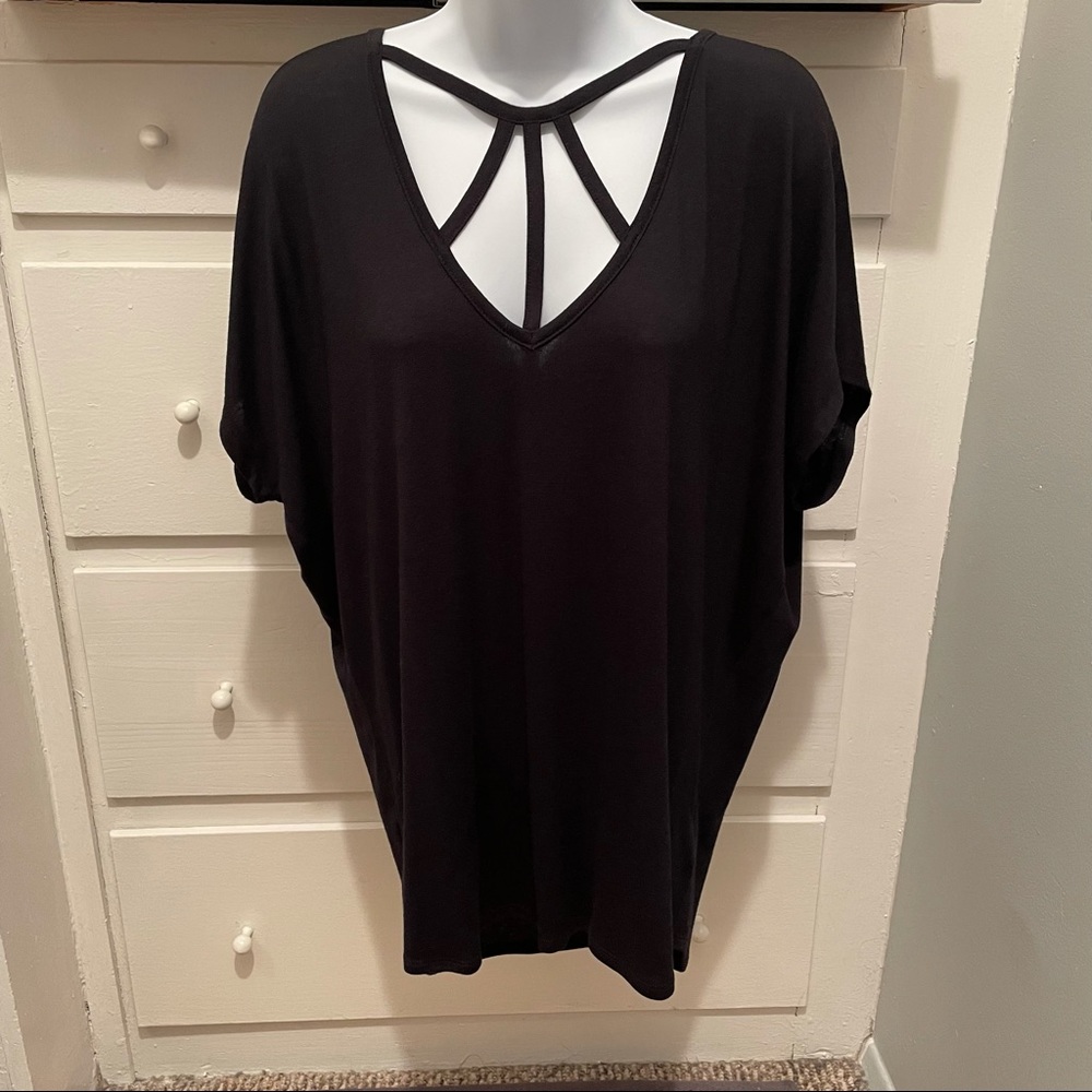 NWT Express black top with straps neck to chest - Picture 5 of 9